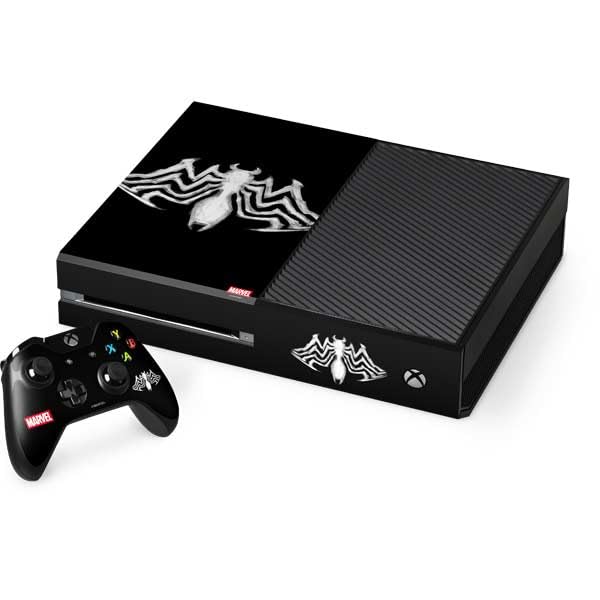 Skinit Decal Gaming Skin Compatible with Xbox One Console and Controller Bundle - Officially Licensed Marvel Venom Symbiote Design