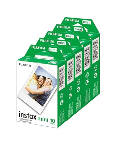 Fujifilm Mini Instant Film, 10 Sheets×5 Pack(Total 50 Shoots)