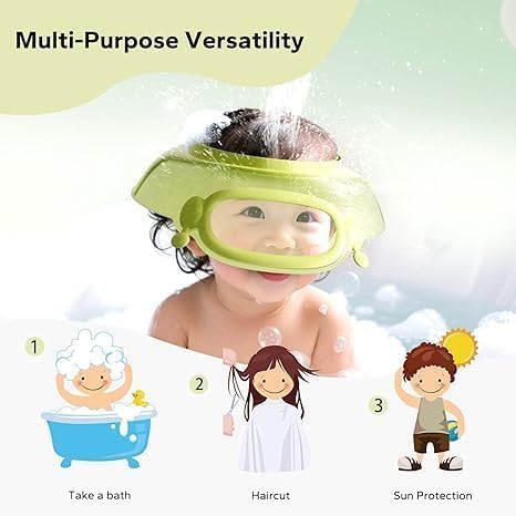 AP & ZP Goggles Shape Baby Shower Cap Baby Shower Cap, Kids Shower Cap, Eye and Ear Protection Visor Hat for 0-9 Years Old Kids, Cute Diving Goggles Shape Makes Baby Bathing More Comfortable 2