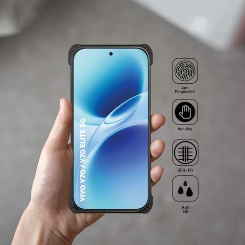 Image of Polycarbonate Crystal Clear Back Cover Case for Vivo V70 Elite 5G | 360 Degree Protection | Shock Proof Design | Transparent Back Cover for Vivo V70 Elite 5G - Black Bumper