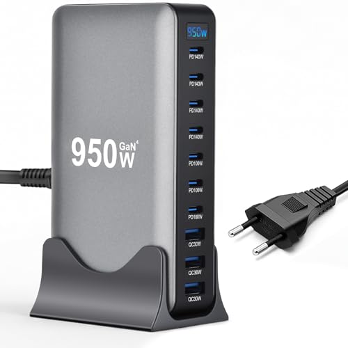Cargador múltiple USB C de 950W y 10 puertos para iPhone 17 y iPad