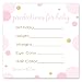 Pink and Gold Baby Shower Predictions for Girls - Game Cards - 15 Pack
