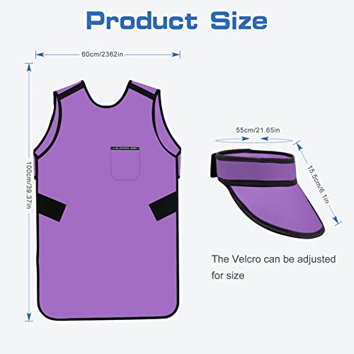 Image of 0.5mmPb Lead Apron with Thyroid Shield Collar - Xray Apron Lead Apron for X-Rays(Purple)