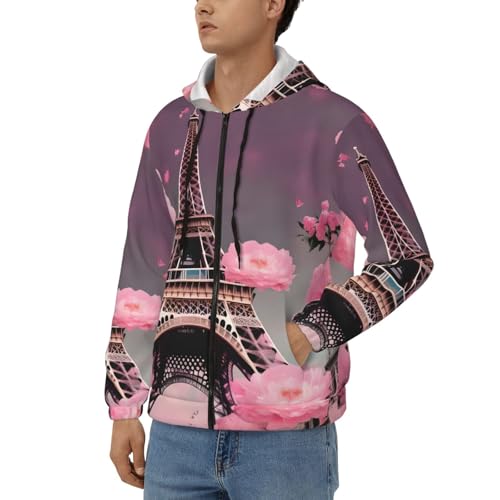 Pull à capuche avec cordon de serrage et motif imprimé Paris