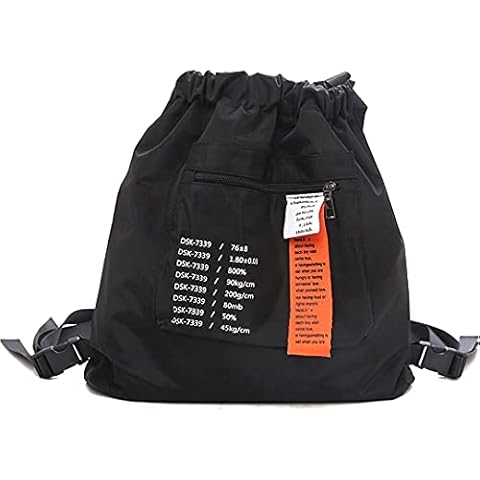 DENGZH Casual Backpack for Youth Black School Backpack Gray Shoulder Bag Purse Cover