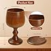 Ohmique Chalice Cup Wooden, Communion Goblet with Tray & Gift Bag, Communion Chalice Wooden Goblet, Handmade Vintage Wine Cup (5.1 inches)