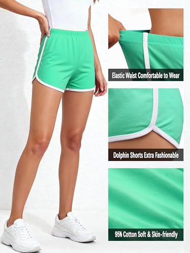 Image of URATOT 2 Pack Yoga Short Pants Summer Running Athletic Shorts Women Dance Gym Workout Elastic Waist Shorts