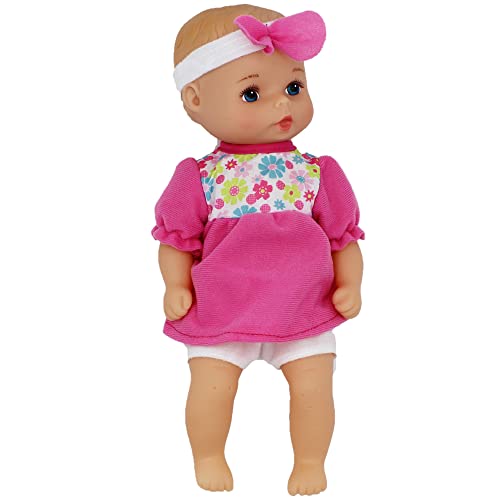 Muñeca Baby Softina clásica con jumper rosa y diadema miniatura 2