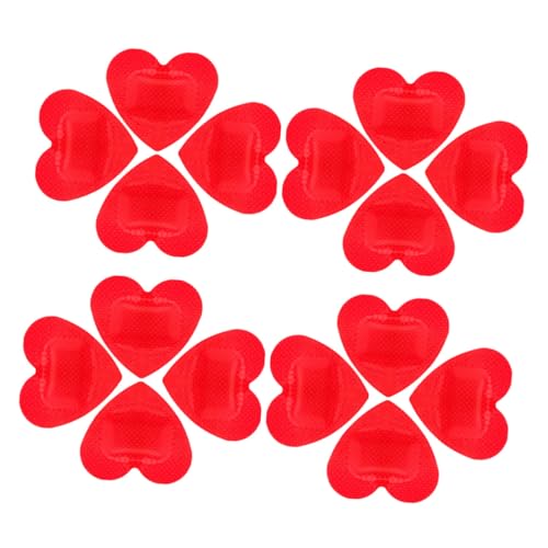 TOBBOMEY 20 piezas Unidades Apósitos Adhesivos Forma de Corazón Impermeables y Transpirables Diseño Divertido Rojo Seguro y Flexible para Adultos