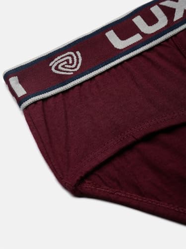 Image of Lux Cozi Men's Regular Fit Solid Cotton Briefs for Men | Outer Elestic Brief for Men | Color May Vary |Pack of 4