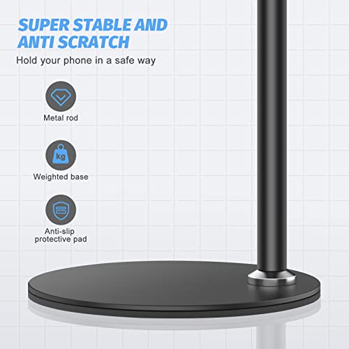 Image of SHAWE Cell Phone Stand Holder, 360Flexible Adjustable Desktop Phone Stand with Stable Base, Lazy Desk Mount for iPhone 14 13 12 11 Pro Xs Max XR X 8 7 6 6s Plus Samsung S22 S21 (3.5-6.5).