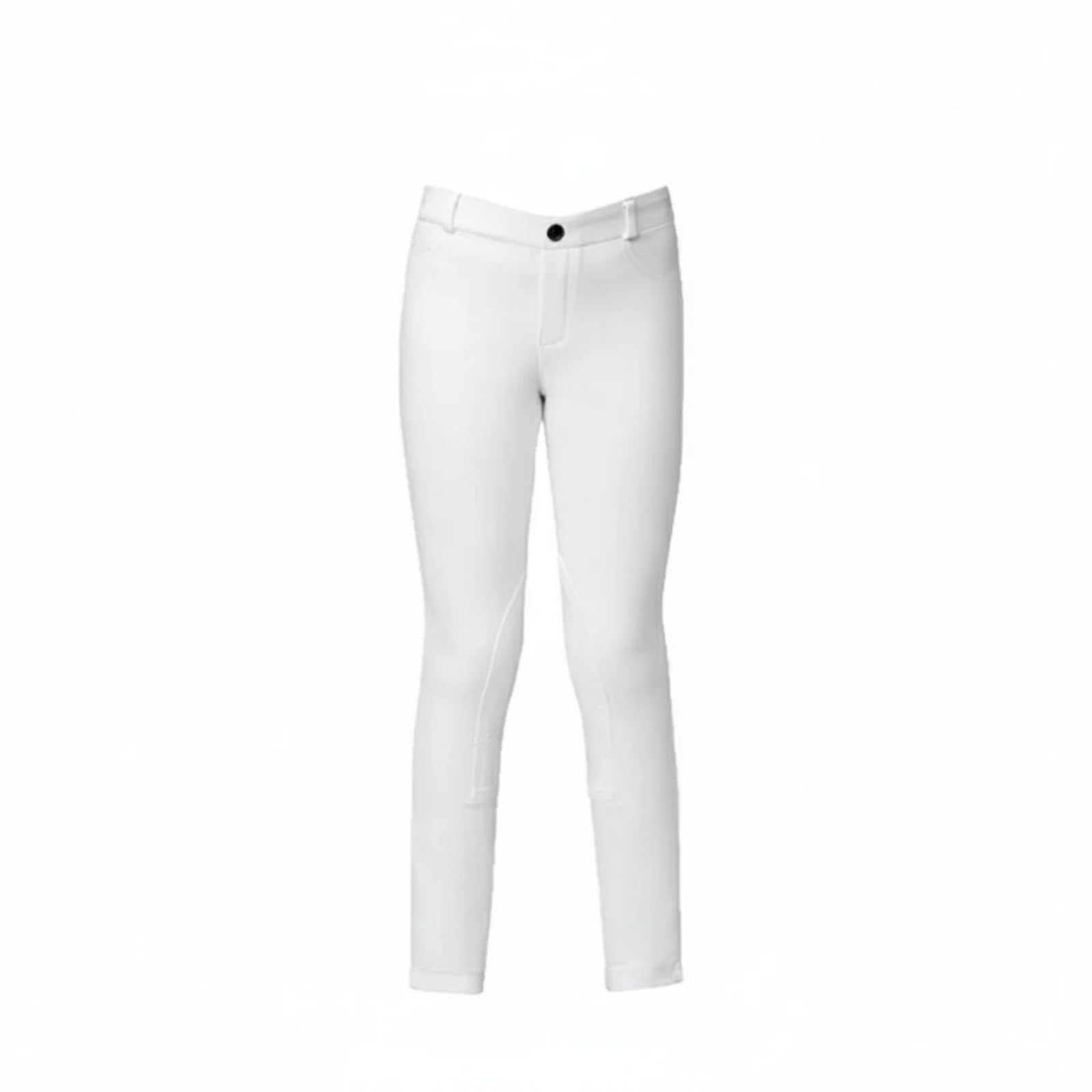 Pantalones de Equitación para Niños Pantalón Breeches Infantil Malla Ecuestre Ropa de Monta con Ajuste Adaptable y Adecuados para Clases Entrenamientos Competición Uso Diario, White, 140