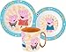 Juego de vajilla infantil con plato, cuenco de cereales y taza, juego de vajilla para niños y niñas (Peppa Pig)