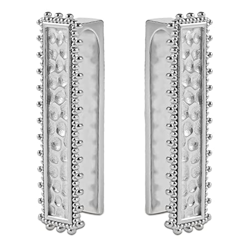 Vankula Poids Oreille Ecarteur Tunnels Plug Bouchons Jauges Papillons avec Hook en Acier Inoxydable étirement extenseur Piercing 8mm Argent Cover