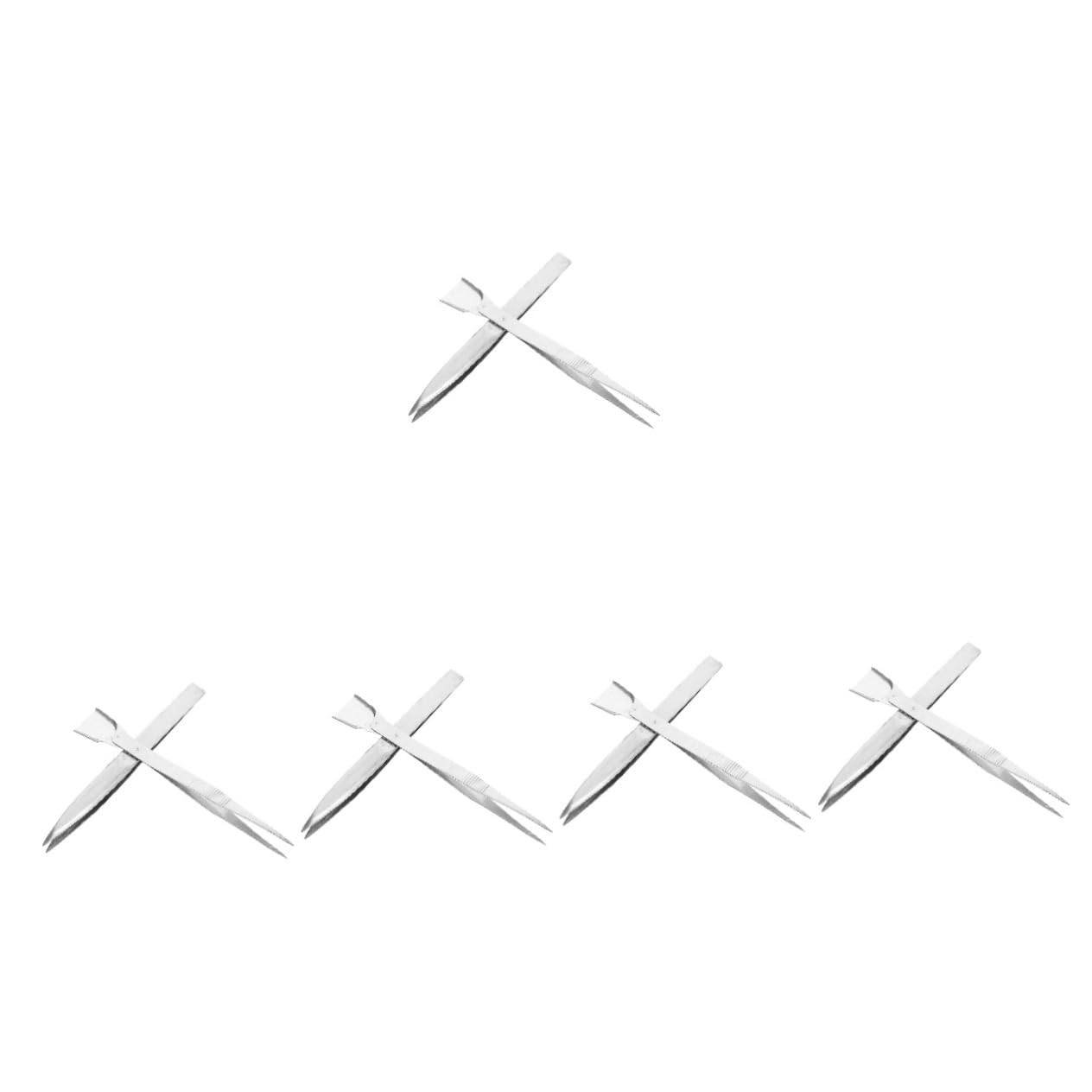 NUOBESTY 5 Set Pinzette Con Spatola Fabbricazione Precisione Bene Strumenti Di Gioielleria Presa Pinze in Acciaio Inossidabile Pinzette Per Silver 2 Pezzi*5