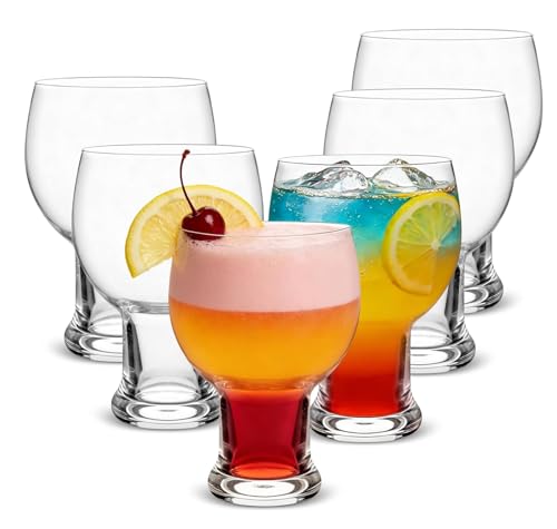 Image of 450ML Water Glasses Set of 6, Drinking Tumbler & Highball Glasses, Premium Juice Glasses for Cocktail, Mocktail, Soft Drinks, Beer & Beverages, Glassware for Home, Kitchen & Restaurant