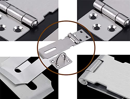 Stainless Steel Padlock Hasp, Tiberham Heavy Duty Hasp and Staple with Screws, Door Clasp Gate Lock Shed Latch Padlock Staple for Door Window Cabinet Pet Cage Crate Fitting Accessories - Image 4