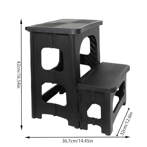 Taburete compacto de 2 escalones portátil y de fácil guardado 3