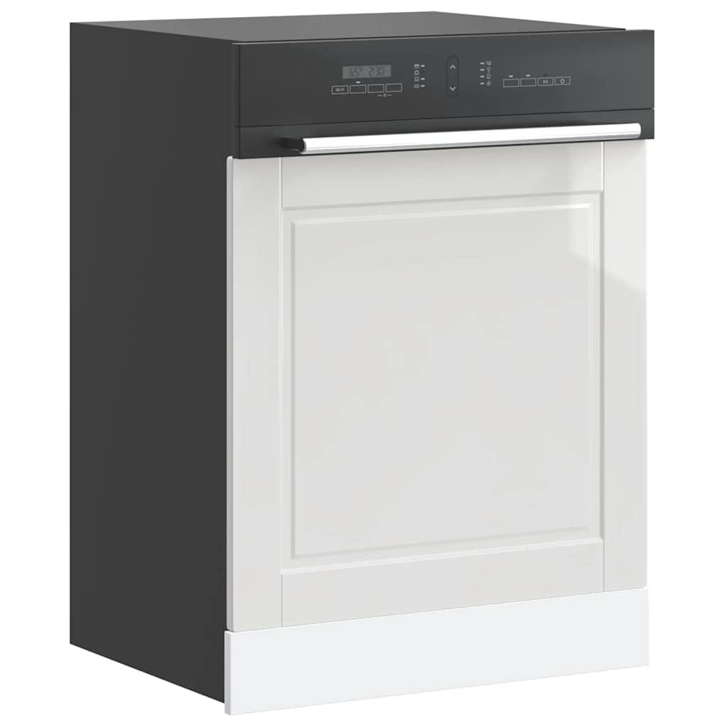Tomostar Façade de Porte Lave Vaisselle, Panneau Accessoire pour Lave-Vaisselle Cuisine Porto Blanc Brillant 60x1,5x67 cm