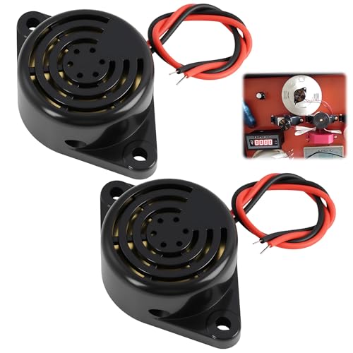 2 PCS Alarmas Electrónicas de Zumbador Activo Piezoeléctrico, Zumbador Timbre, Buzzer de Alarma, Zumbadores Electrónicos, Buzzer, Salida de 100 dB, para Aplicaciones en Interiores y Exteriores