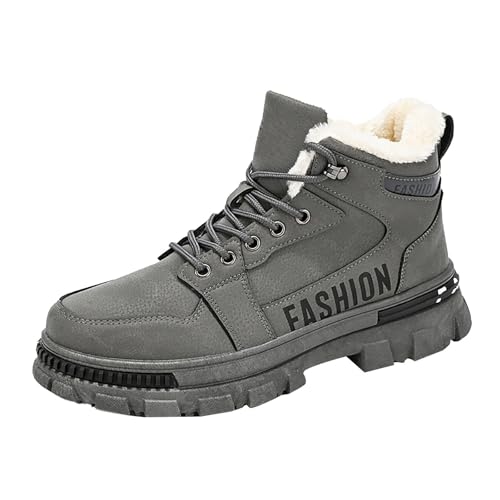 Botas de invierno cálidas para hombre, cómodas botas de senderismo para hombre, antideslizantes, cálidas, cómodas, para todo el día, botas de nieve de invierno de ajuste ancho, zapatos de trabajo con