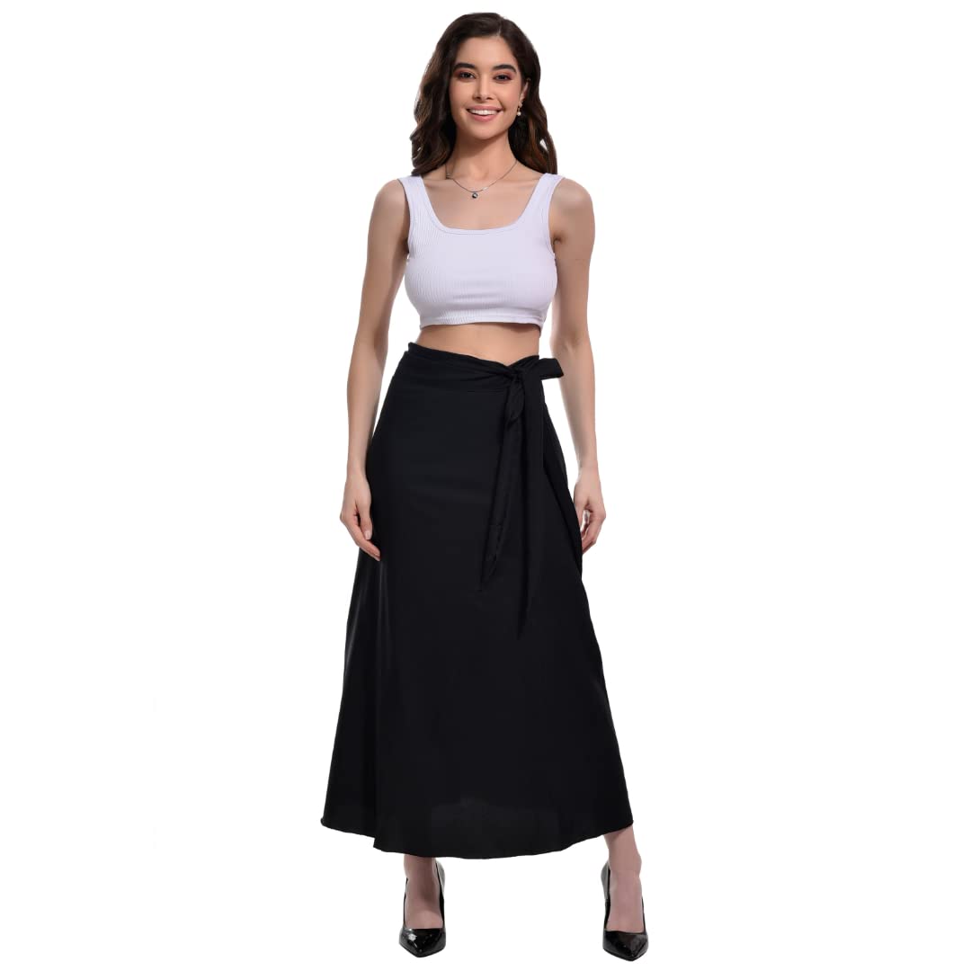 bodyfigure Women's Long Wrap Around Maxi Skirt | Women Wear Long Skirt-picture-26