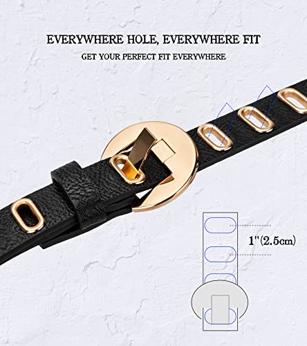 2 Pack Women's Dress Belt, Black Skinny Faux Leather for Women Dresses4