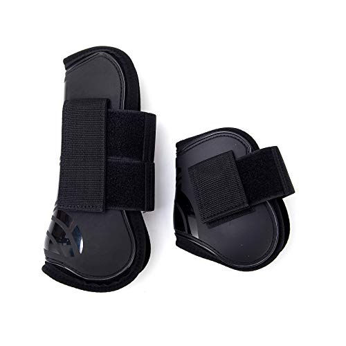Merauno® Horse Gaiters Set of 4 Gaiters for Front Rear Hard Shell and Touch Fasteners Fastening for Men and Women PU Robust Elastic Tendon Boots Classic (L(WB) - Image 4
