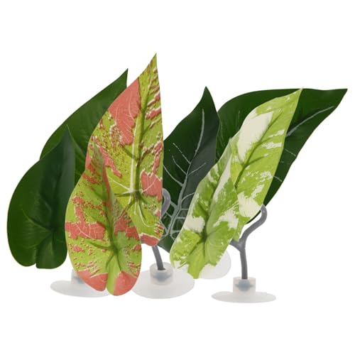 WOONEKY 4 Piezas Plantas Artificiales para Peceras Hoja De Pez Betta Decoración del Tanque Betta Plantas Artificiales para Acuarios Hamaca De Hoja
