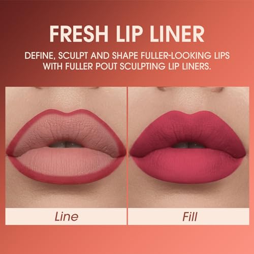 Red Lip Liner, Lip Pencil Waterproof Lipsticks for Women Long Lasting - Matte Liquid Lipstick Liner Lip Plumping Lipstick for Sculpting & Filling, Ideally Defined Lips with Smooth Texture - Image 3