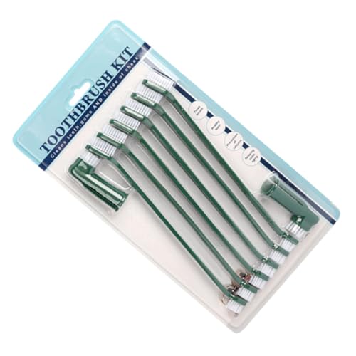 POPETPOP Dog Teeth Kit Comfort-fit Handle Double-Head Pet Toothbrush for Shorter Brushing