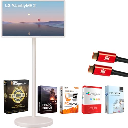 Image of LG StanbyME 2 27 inch Portable Smart Touch Screen with 4hr Battery (27LX6TYGA) Bundle with Elite Suite 18, 2X HDMI Cable and Deco Gear CPS Exclusive 26 Month Protection Pack (BEACH-CPS-26M1000)