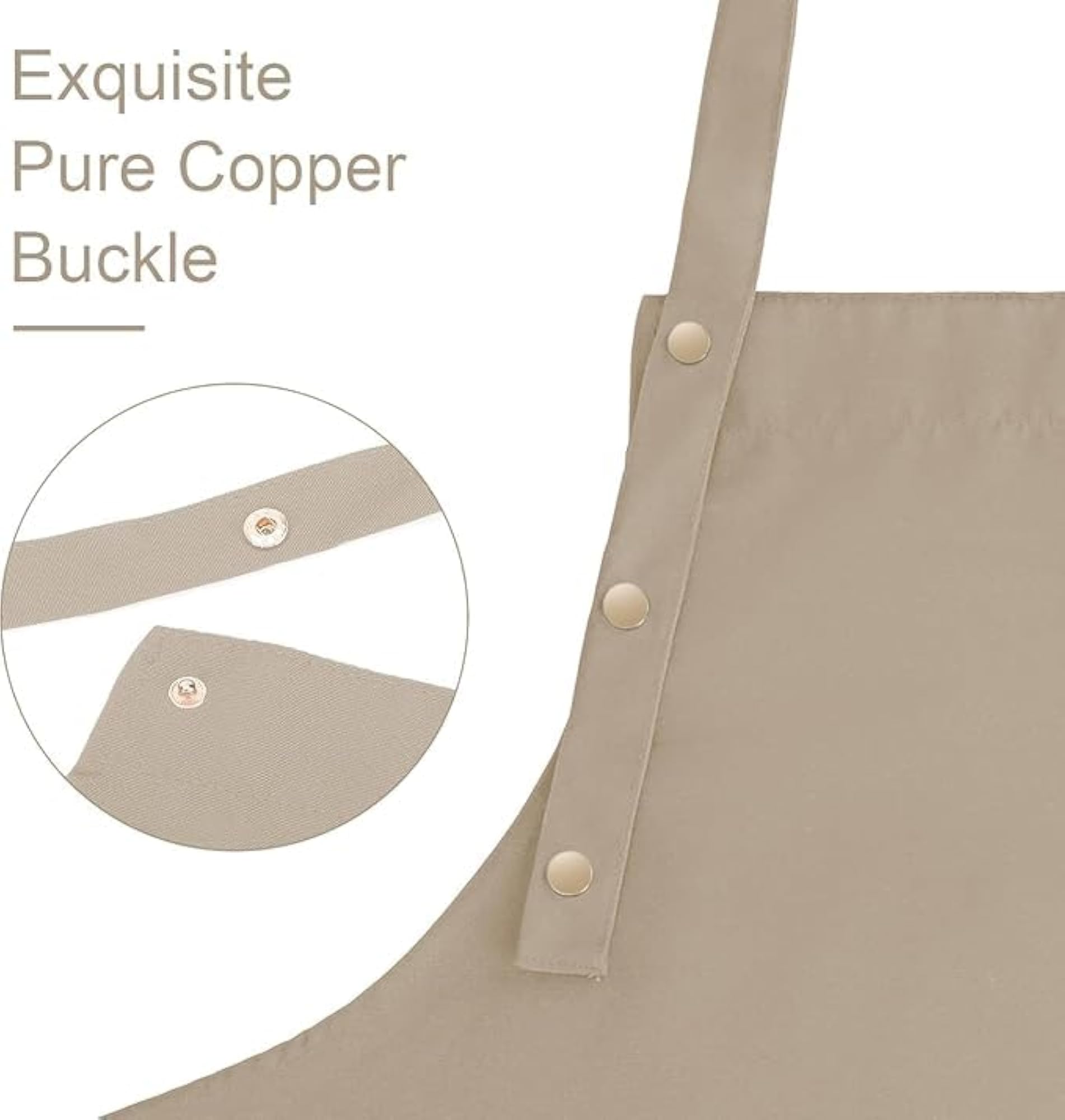 Adjustable Canvas Cotton Apron with Large Pockets, Waterproof