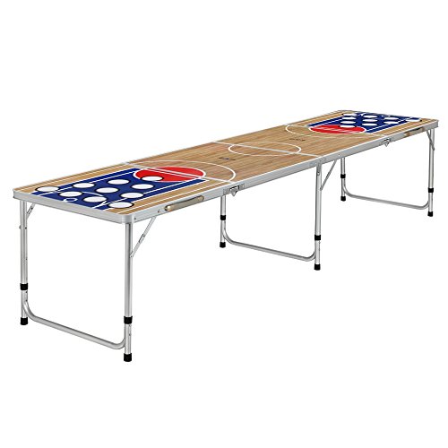 ZAAP 8ft Tournament Size Folding Beer Pong/Picnic/Camping Table (8FT, Basketball Court)