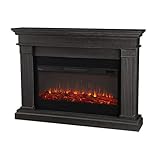 Real Flame Beau 59' Landscape Electric Fireplace with Mantel for Living Room or Bedroom, Replaceable Fireplace Insert Heater, Realistic Log and Flame Effect, Remote Control, Timer