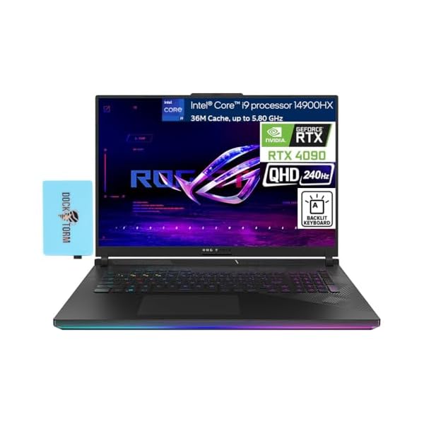 ASUS ROG Strix Scar 18 Gaming Laptop 18″ 240 Hz WQXGA Display (Intel i9-14900HX, GeForce RTX 4090 16GB, 64GB DDR5, 2x2TB PCIe SSD RAID 0, RGB KYB, Thunderbolt 4, WiFi 6E, BT 5.3, Win10Pro) w/DKZ Hub