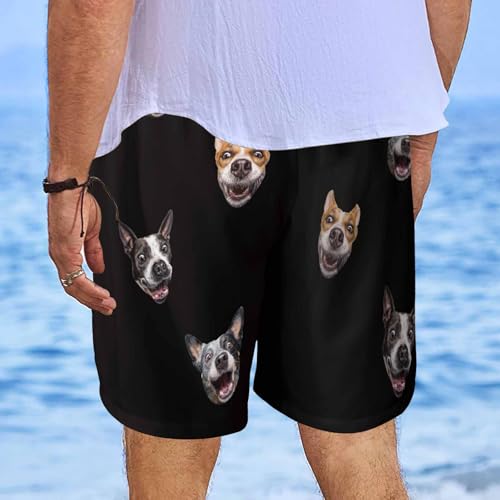 DIYKST Personalized Face Swim Trunks for Men Custom Photo Shorts Swim Trunks with Face on It Customized Face Shorts Black4