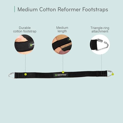 balanced body medium cotton or padded footstrap for pilates reformer compatible with studio reformer xsr or revo footbar pilates equipment accessory 275 inches