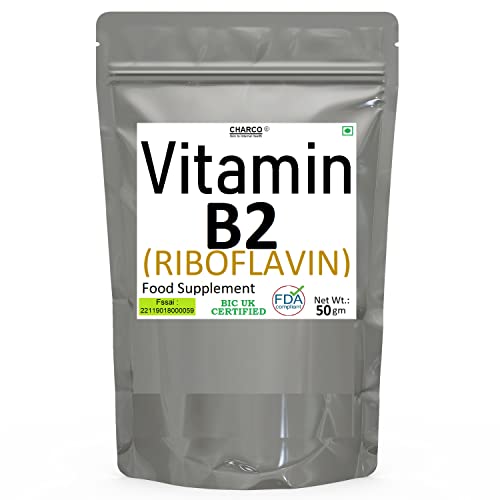 CHARCO – Skin To Internal Health® Vitamin B2 (Riboflavin) Supplements , 50 Gm (0.11 Lbs), B Complex Support Headache Relief, Natural Energy, Hair, Skin, Nail Health,Collagen Booster For Men & Women CHARCO – Skin To Internal Health® Vitamin B2 (Riboflavin) Supplements , 50 Gm (0.11 Lbs), B Complex Support Headache Relief, Natural Energy, Hair, Skin, Nail Health,Collagen Booster For Men & Women