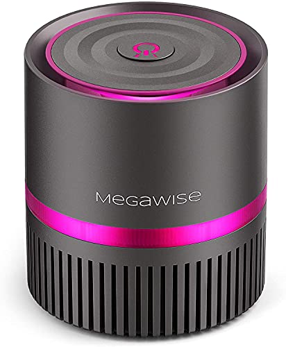 MEGAWISE Air Purifier for Home Bedroom Small Room Office, 3-IN-1 Filtration Air Cleaner for Smoke, Dust, Pet Dander, 100% Ozone Free, Available for California