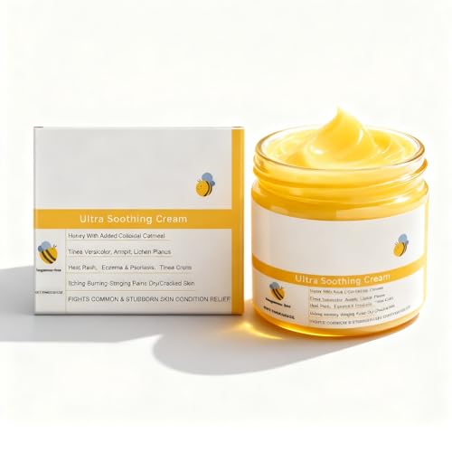 Beezema Soothing Honey Repair Cream Redness Soothing Cream & Itchy Skin Soothing Cream with Colloidal Oatmeal Olive Oil & Glycerin for Dry Sensitive & Irritated Skin(1pcs)
