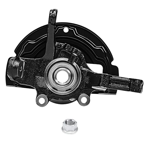 Image of Detroit Axle - Front Left Steering Knuckle for 2002-2006 Nissan Altima 2004-2008 Maxima, Driver Side Steering Knuckle & Wheel Bearing Hub Replacement