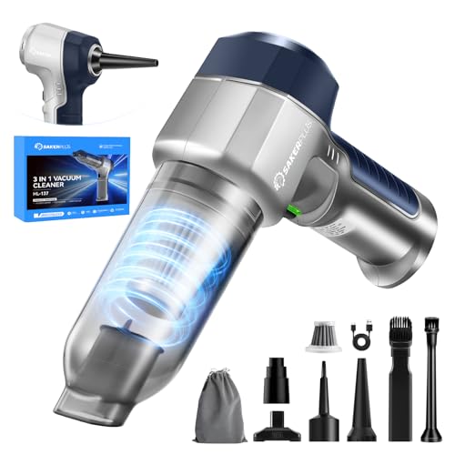 SakerPlus Mini Vacuum Cleaner, 3 in 1 Car Vacuum...