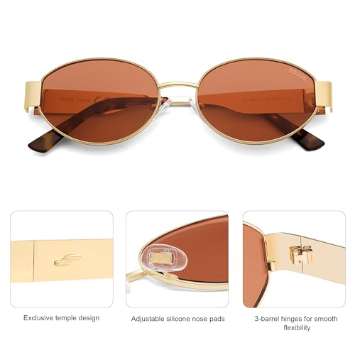 Image of SOJOS Retro Oval Sunglasses for Women Trendy Classic Shades UV400 Protection SJ1256