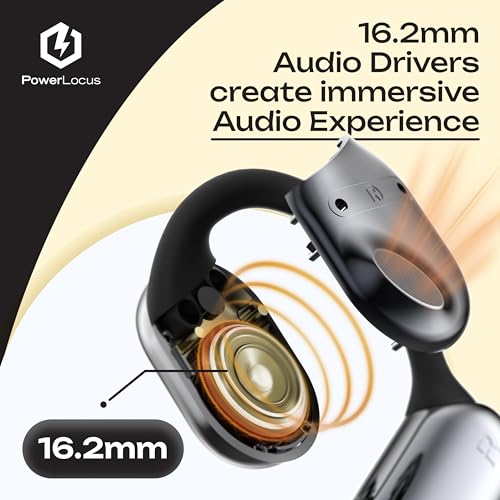 PowerLocus Open Ear Kopfhörer Bluetooth, SportKopfhörer Kabellose Ohrhörer, Touch-Bedinung, Tiefer Bass, Stabil Wasserdicht Wireless Earbuds mit Mikrofon für Sport, Laufen, Radfahren – Bild 4