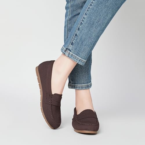 Image of Cvistpieo Loafers for Women Comfortable Dressy Casual Work Flats Lightweight & Breathable Slip On Walking Shoes Knit