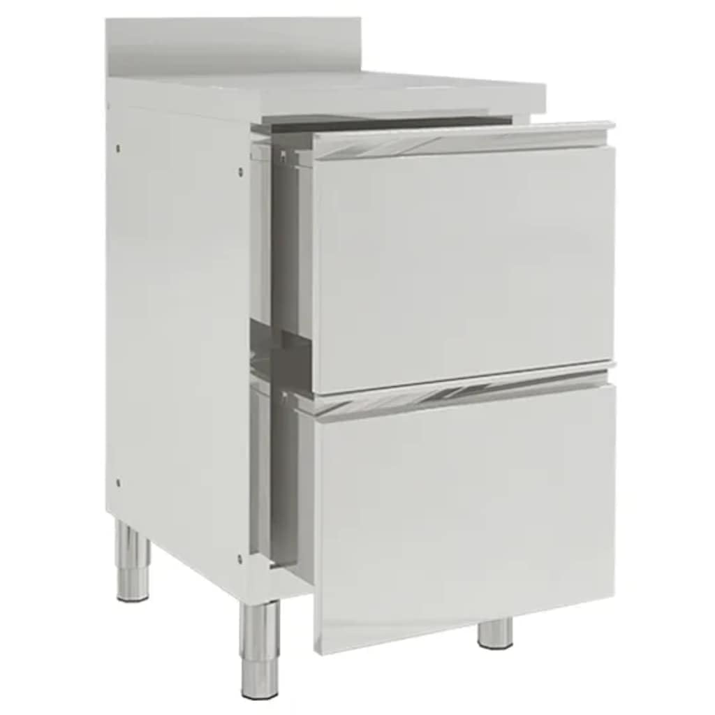 Armadi da cucina commerciali, 2 pezzi, in acciaio inox, 50 x 60 x 96 cm, con cassetti, per gastronomia e cucina
