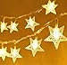Lichterkette mit Stecker 10m 100LED Strombetrieben Stern Lichterkette mit Fernbedienung Wasserdichte Beleuchtung Innen Außen 8 Modi Lichterkette Party Weihnachten Halloween Hochzeit Dekor (Warmweiß)
