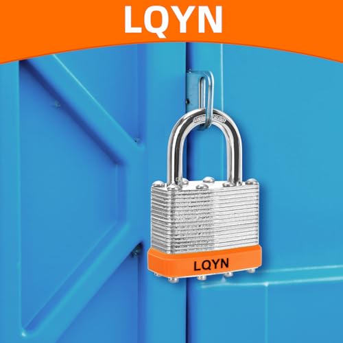 Image of Padlocks with Same Key, LQYN 24 Pcs Laminated Keyed Padlock (1-9 /16 inch, 40mm), Keyed Alike Locks, Normal Shackle, for Storage Locker, Hasp Latch, Toolbox, Sheds