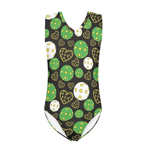 Image of Girls Cartoon Pattern One-Piece Swimsuits Sport Racer Swimwear Beach Bathing Suit, Size 5-14